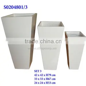 Glossy Light Cement Planters | S0204801/3 thumbnail-1