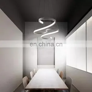 Modern LED Pendant Light Fixture S Shape Ceiling Chandelier LED Hanging Light for Living Room Dining Room Bedroom,Nature White thumbnail-3