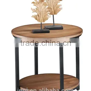 Metal & Wood Coffee Table W/swivel Top; Round End Table thumbnail-2