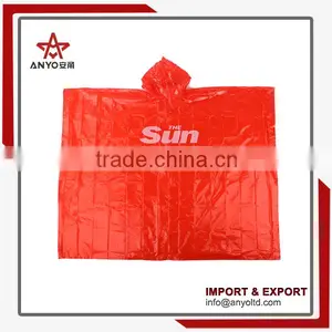 Made in China Factory Price Promotional Printed pe Disposable Rain Poncho thumbnail-1