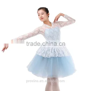 New Dansgirl Long Lace Sleeves Ballet Tutus Performance Ballet Dress Adult Dance Dress thumbnail-1