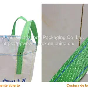 1000Kg 1.5 Ton 2 Tons Sling Container Bag Breathable Ventilated Fabric Fibc Big Bag For Bulk Firewood Sand Corn thumbnail-2