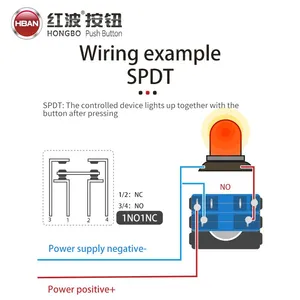 Ip65 22mm Plastic Large Surface Head 20a 1NO 1NC Emergency Switch Self Locking thumbnail-5
