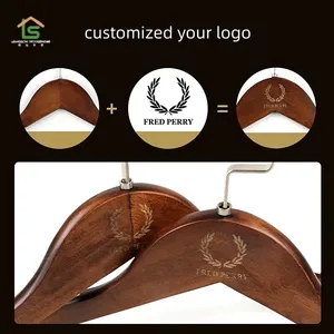 Custom Branded Stylish Luxury Wood Wide Shoulder Suit Hangers For Display Garment Hangers thumbnail-3