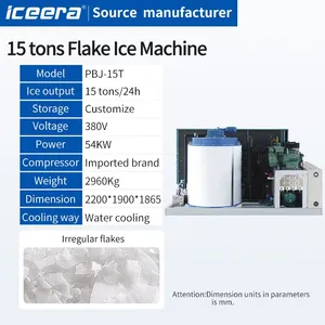 15 Ton Stainless Steel PLC Control Industrial Snow Flake Ice Machine Ice Flake Making Machine for Fish thumbnail-2