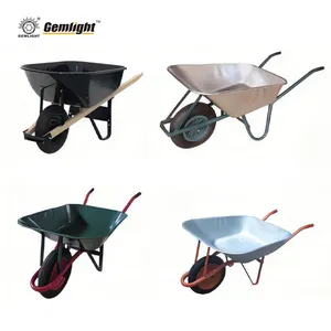 Heavy Duty Garden Construction Wheelbarrow With Steel Tray for Farm Yard Building Material Transport Wholesale thumbnail-5