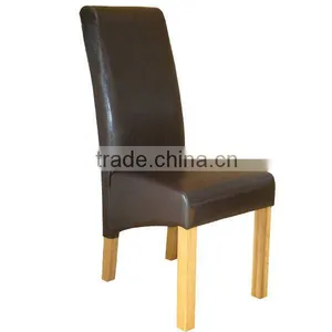 RCH-4065-4 Black High Back Roll Head PU Leather Dining Chair thumbnail-2