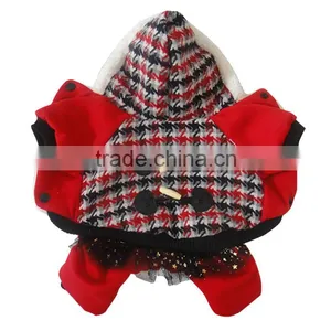 Nordic Style Plovers and Down Four Feet Warm Red Dog Clothing thumbnail-1