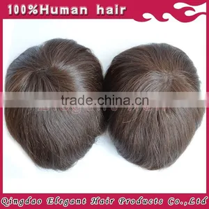 Qingdao Hairpiece Factory Unprocessed Indian Remy Hair Invisible Super Thin Skin Toupee for Men thumbnail-1