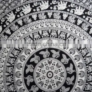 Elephant Boho Tapestry Printed Bedcover Round Tapestries Home Decor thumbnail-2