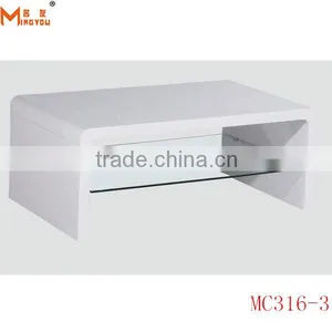 Modern Glass Wooden Coffee Table With Drawers thumbnail-4