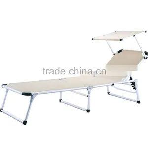 Folding Portable Beach Chair Sun Shade Outdoor Sunshade Beach Chair With Sun Canopy thumbnail-4