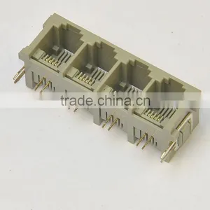 RJ11 1*4 Port Modular PCB Jack/socket Unshield thumbnail-1