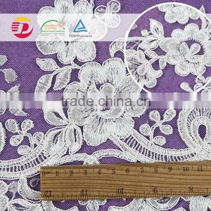 Wholesale Cheap Nylon Cotton African Guipure Lace Fabric for Dress Flower Embroidered in 2016 thumbnail-3
