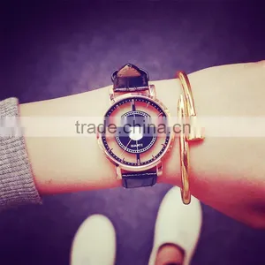 ROSIVGA Korean Transparent Hollow Skeleton Dress Wristwatch Men Women Watches Fashion Casual Leather Couple Clock Dress Watch thumbnail-1