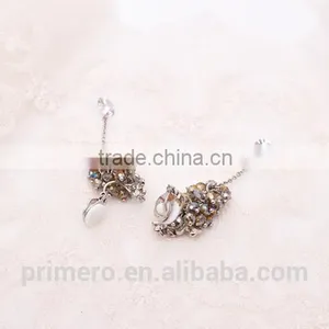 High Quality Brand Designs Clover Crystal Beads Tassel Earrings thumbnail-6