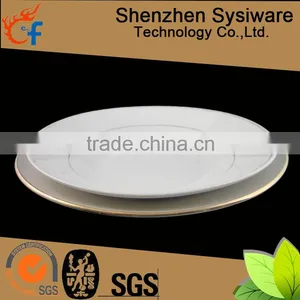 Ceramic Plates With Gold Rim, Gold Decorative Porcelain Dinner Plates, Gold Rimmed Dinner Plates thumbnail-6