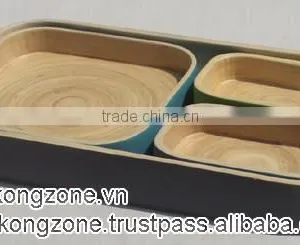 Lacquered Bamboo Sushi Tray-set of 4pcs thumbnail-1