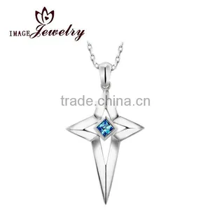 Silver925 With Gold Plated Cross Pendant Charms, Cheap Gold Plated Silver Cross Pendant Designs thumbnail-1