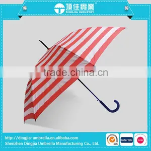 Fashion Red and Pink Stripes Lines Pattern Automatic Windproof Rainproof Straight Umbrella thumbnail-1