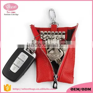 Multifunctional Genuine Leather Keychains Pouch Bag Card Holder Key Ring Wallet thumbnail-2