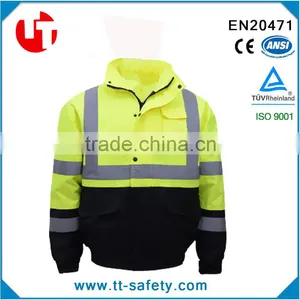 Yellow High Visibility Reflective Warm Windproof Waterproof Winter Riding Jacket thumbnail-1