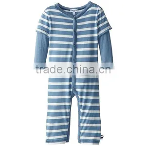 Baby Romper Long Sleeve Pattern Baby Boys Two Pieces Blue Romper thumbnail-1