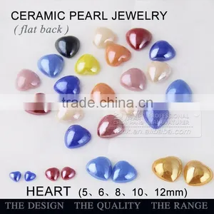 Wholesale Loose Ceramic Rhinestone Flat Back Pearl 10mm Heart Unfading Pearl for Party Decoration thumbnail-2