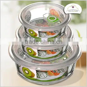 Microwave Glass Food Storage Container 3-section Food Container thumbnail-1