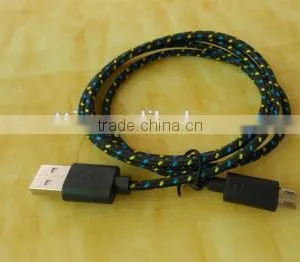 2014 Wholesale Colorful Fabric Braided Usb Data Cable thumbnail-1