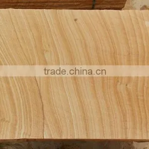 China's Yellow Wood Veins Sandstone, Honed, Natural Split & Mushroom Surface thumbnail-2