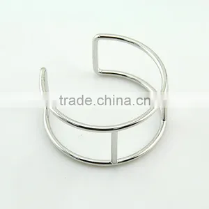 China New Silver Jewelry Bar Setting Bracelet Wide Silver Bracelet for Women thumbnail-5