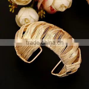 Women Fashion Popular European Gold Silver Plated Open Metal Cuff Bracelet Gift thumbnail-1
