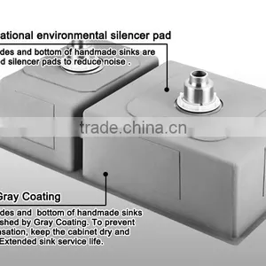 Sound Deadening Pads Sink CUPC Approval Stainless Steel Handmade Kitchen Sink thumbnail-4