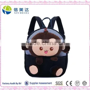 Plush Bag for Toddlers Kids /Plush Navy Monkey Little Backpack thumbnail-1