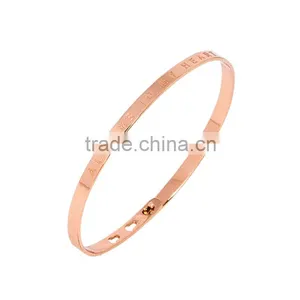 Memories Bangles With Customize Design Word 'ALWAYS IN MY HEART' With 4mm/7mm Width thumbnail-2