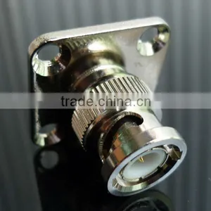 RF Coaxial Connector BNC Male 4-hole Panel Mount thumbnail-1