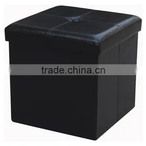 pu Strong Stool Ottoman Storage Bench thumbnail-3