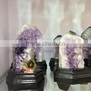 Natural Amethyst Geode Cluster Wand Point Crystal Ornaments For Sale thumbnail-5