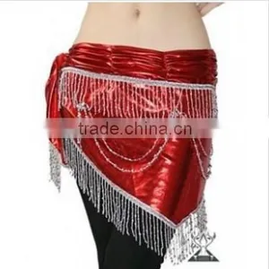 Wuchieal Golden and Silver Beaded and Tassel Belly Dance Hip Scarf QC0441 thumbnail-5