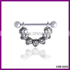 316l Stainless Steel Skull Fake Nipple Ring thumbnail-1