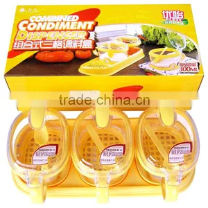 A085 New Kitchen Utensil Plastic Spice Jar Set Fot Sugar Salt (3 Box) thumbnail-1