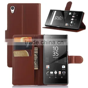Cheap Goods From China Credit Card Slots Wallet Lychee Leather pu Leather Cover for Sony z5 Premium Wholesale thumbnail-2