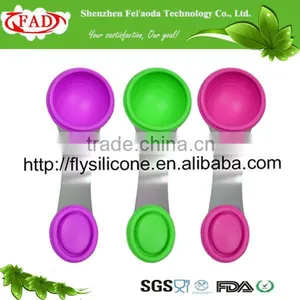 Non-Stick Silicone Measuring Spoon With Stainless Steel Handle thumbnail-1