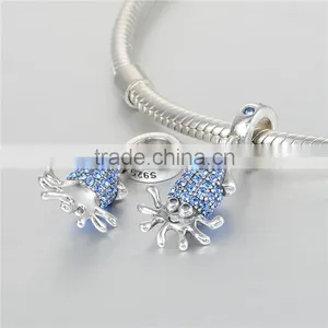 2016 Fashion Inkfish Sea Animal Pendants With Blue Rhinestones thumbnail-2