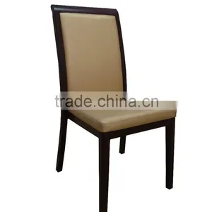 Stackable Durable Wood Look Aluminum Restaurant Chair thumbnail-5