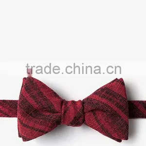 High Quality Cotton Linen Striped Large Mens Double Side Self Tie Bow Tie on Sale thumbnail-4