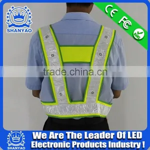 2016 Chian ODM Factory LED Refletive Vest For Road Safety At Night thumbnail-3