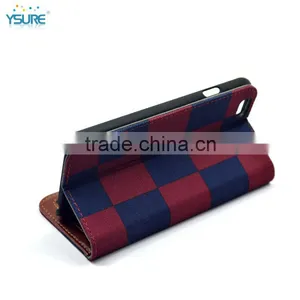 2015 New Design Denim Grid Pattern Leather Case For Wiko Darkmoon With Card Slots and PVC ID Slot thumbnail-5