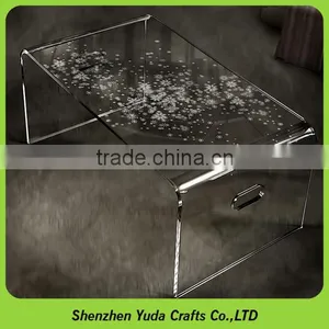 OEM Portable Side Table Clear Acrylic Handles Table thumbnail-1